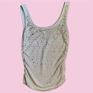 Papaya Gold Embellished Tank Top